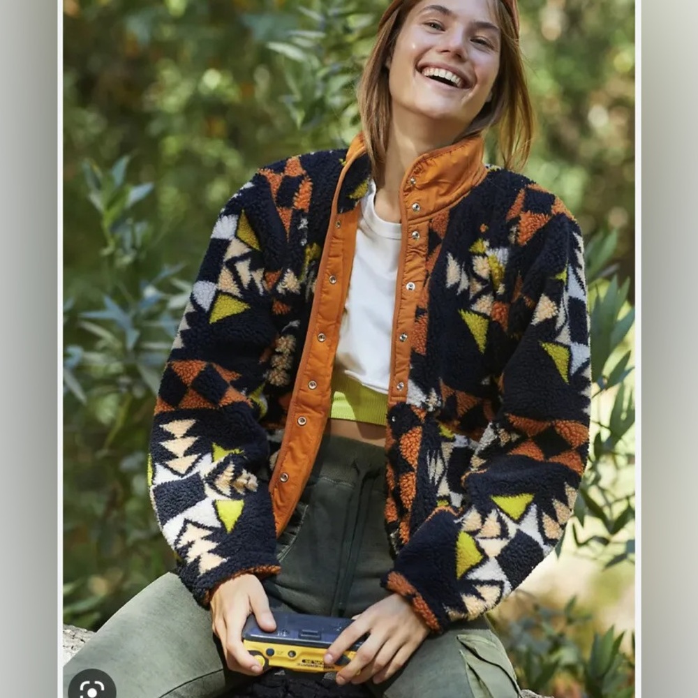 NWOT Free People Printed Hit the Slopes Fleece
